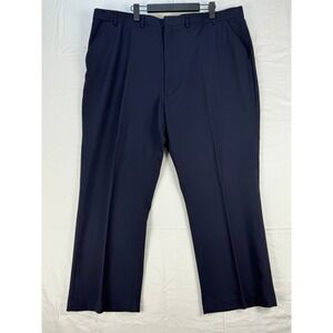 David Taylor Flexslax II Navy‎ Blue Polyester Dress Pants Size 46x28